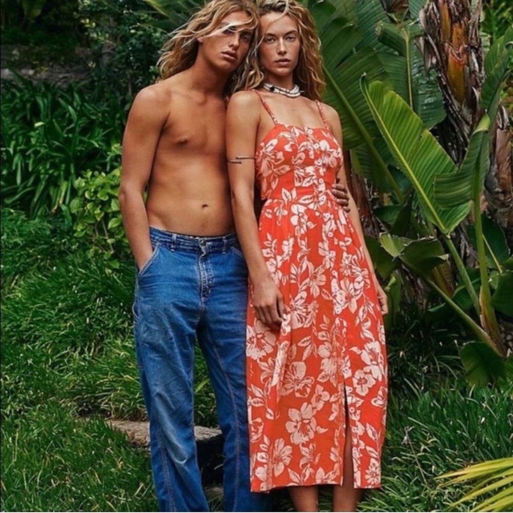 Free People NWOT Perfect Sundress Linen Blend Maxi